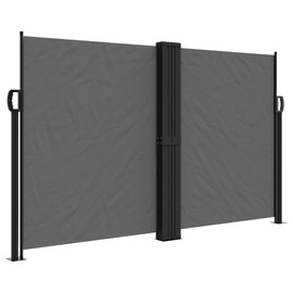 vidaXL Retractable Side Awning - Outdoor Privacy Screen, Anthracite, 55.1"x393.7", UV & Water Resistant, Steel Frame
