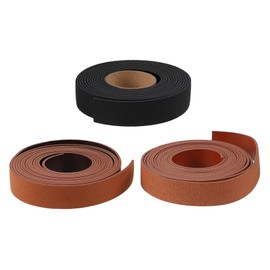 Baluue 3pcs Faux Leather Strips Wide Long for DIY Bag Making Durable PU Material for Crafting Belts and Accessories Versatile Leatherworking Straps Brown Coffee and Black