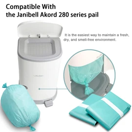 6 Pack of Diaper Disposal Liners Compatible with Janibell Brand Akord, 280 Slim Model Adult Refills, Continuous Liner System Eliminates Waste