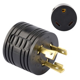 RVGUARD Generator Adapter Plug 3 Prong to RV 30 Amp, NEMA L5-30P to NEMA TT-30R Locking Adapter