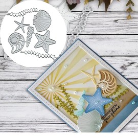 Yqtwlkjic Seashell and Starfish Metal Die Cuts, Ocean Shell Cutting Dies, DIY Scrapbooking Decorative Embossing Paper Scrapbooking Card Making