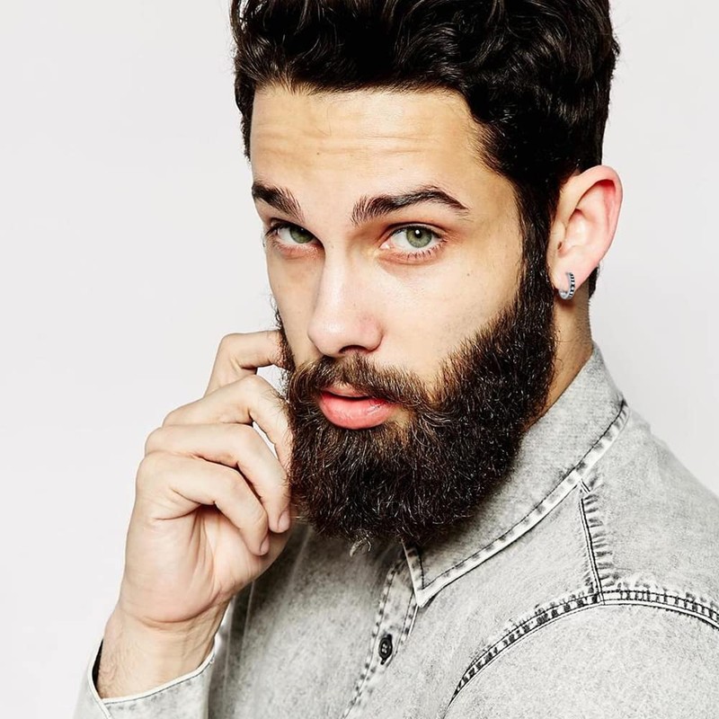 AOBOCO Sterling Silver Hoop Earrings for Men Moonphase Small Black