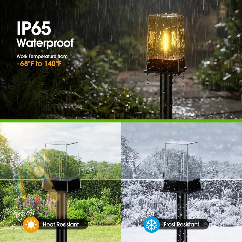 NACINIC Solar Pathway Lights Outdoor 8 Pack, Solar Garden Lights