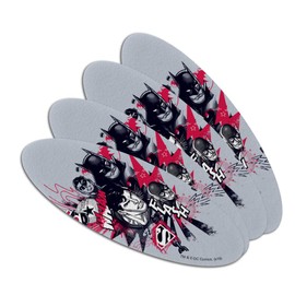 Justice League Character Heads Double-Sided Oval Nail File Emery Board Set 4 Pack