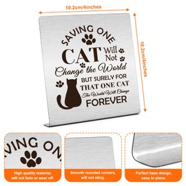 Cat Lover Gifts for Women Men Inspirational Desk Sign Gifts for Cat Lovers Cat Themed Gifts for Family Plaque Sign Desk Decor for Pet Lovers Graduation Gifts Christmas Birthday Gifts for Friends