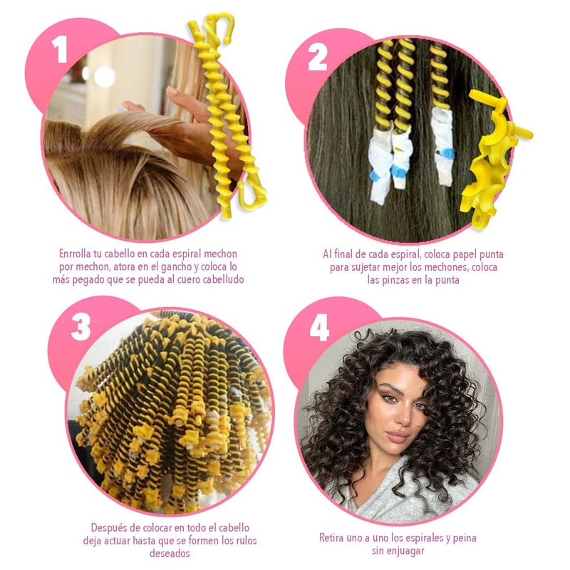 Rizadores de Cabello en Espiral, Rizos sin Ondas de Calor