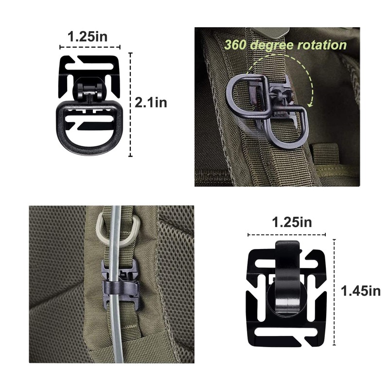 48 Pcs Molle Backpack Attachments Set,Tactical Gear Clip Kit (Include