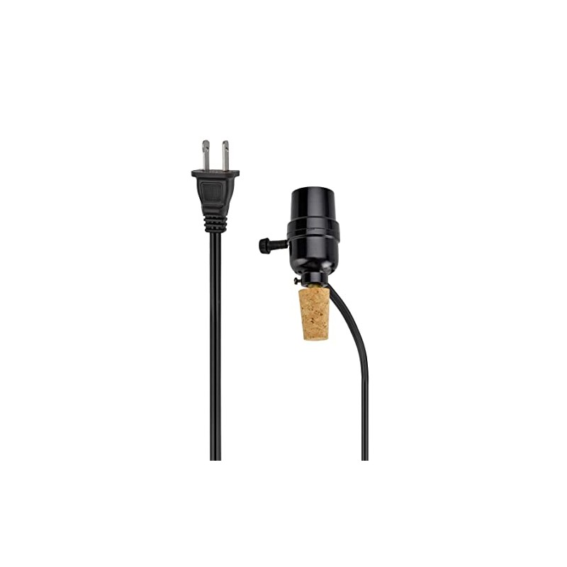 Aspen Creative 21019, Make-A-Wine Bottle Lamp Kit in Black, 1