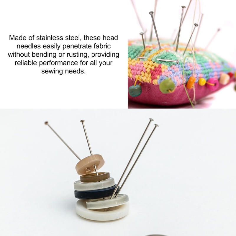 500-Piece Professional Sewing Pins Set - 1 Inch Steel Straight