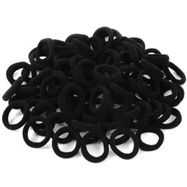 Hanyousheng Pack of 100 Girls Hair Bobbles Small Baby Hair Scrunchies Mini Hair Scrunchie Black, Small Mini Seamless Hair Bands, Hair Band Set for Baby Children Little Girls