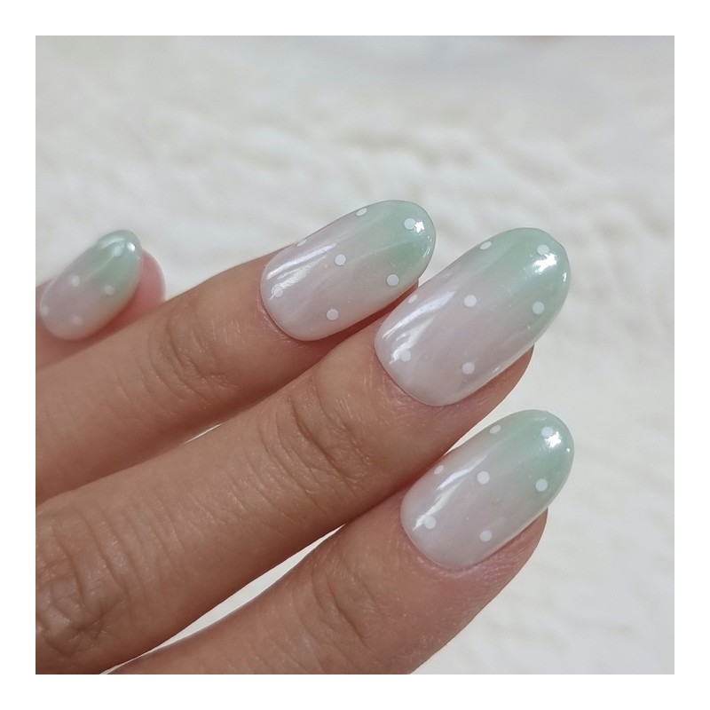 Green Jade Glazed Handmade Nail Tips - Long Ballerina /