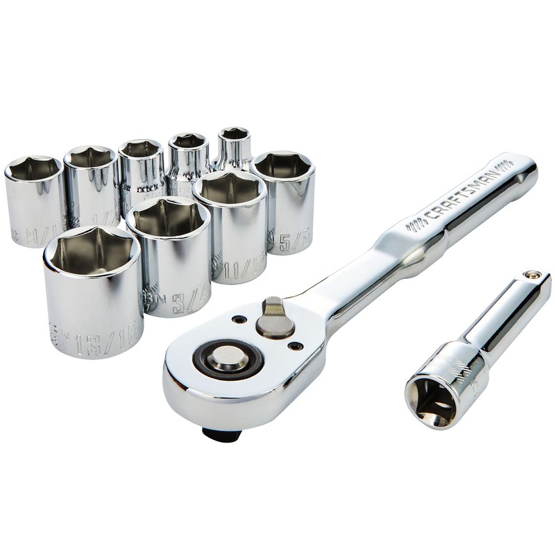 CRAFTSMAN 11-Piece Socket Set, Metric, 3/8 Inch Drive, Low Profile