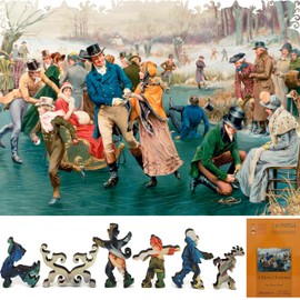 Wooden Jigsаw Puzzle for Adults - Uniquely Shaped Pieces - Made in The USA by FoxSmartBox - 255 Pieces - A Merry Christmas