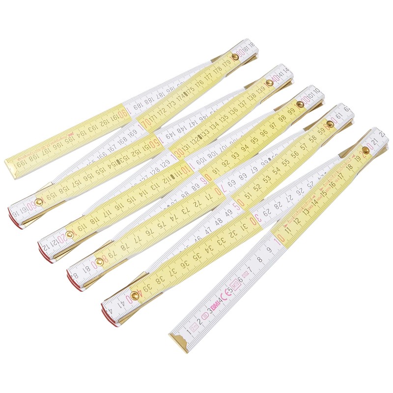 BMI 982980200 Wooden-Folding Rule, White/Yellow, 2 m