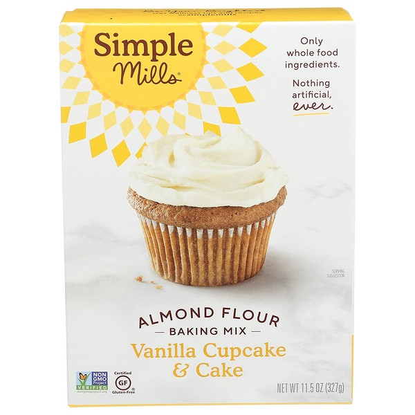 Simple Mills Almond Flour Mix, Vanilla Cupcake & Cake, 11.5 oz (PACKAGING MAY VARY)