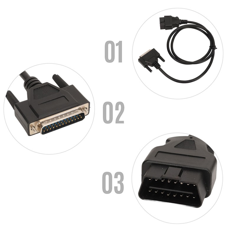 OBDII Diagnostic Cable 12V High Flexibility Code Reader Cable for