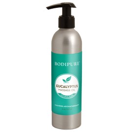 BODIPURE Eucalyptus Aromatherapy Massage Oil for Body - Great for Professional Massage Therapy - Natural Therapy for All Skin Types - Massaging, Relaxing Muscles and Joints - Women and Men - 8 Ounces