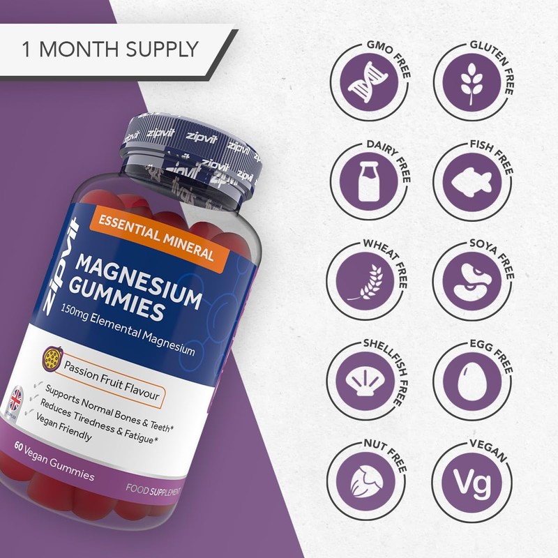 Magnesium Citrate Gummy, 150mg Elemental Magnesium, Supports Bones and Teeth,