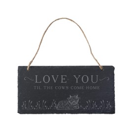CGB Giftware | Bramble Farm Love You Til The Cows Come Home - Illustrated Slate Sign | Farmyard | Home Decor | Homeware | Rustic Decor | Slate Sign | GB07537