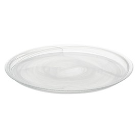 Restaurantware Vetri 13 x 13 Inch Glass Serving Dish 1 Durable Unique Serving Dish - Translucent White FInish Dishwashable Clear Glass Dinnerware For Hot Or Cold Foods