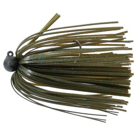 Tungsten 4 Anglers – 97% Pure Tungsten Finesse Jig Lifelike Silicone Skirt Small Large Mouth Bass Fishing Great Lakes (Green Pumpkin, 3/8oz)