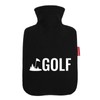 Huuraa Wärmflasche Golf Schriftzug Geschenk 1,8 Liter Black Classic Veloursbezug