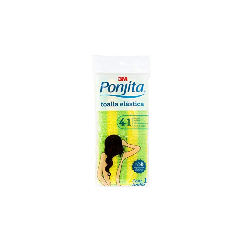 PONJITA 3M Toalla Elástica Exfoliante Rayada Limpieza Profunda 1 pieza