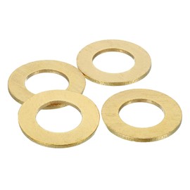 sourcing map 4 Pack Brass Flat Washer, M27 Copper Washers Crush Washer Kit Assortment, 27mm ID, 50mm OD, 3mm Thick for Bolts Screws Machinery Repair, Outdoor Construction
