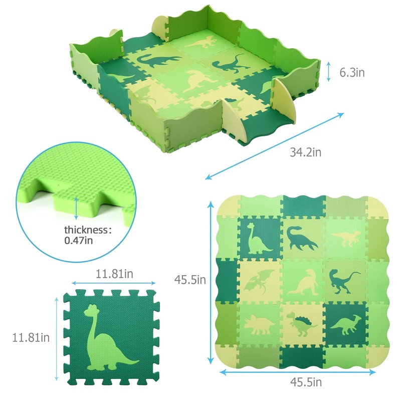 Tamiplay Foam Play Mat for Kids，25Pcs Square Interlocking Puzzle Floor
