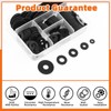 Tanstic 175Pcs 7 Sizes Black Flat Rubber Washers Assortment Kit,