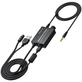 PROZOR Optical to 3.5mm Converter - with Built-in Audio Amplification Chip & Volume Control 192kHz Digital to Analog Audio Converter SPDIF to AUX Toslink to 3.5mm Ideal for TV to Headphones/Speakers