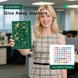 Academic Diary 2025 2026 A5 Page a Day,13 Months Productivity Daily Planner from Aug 2025 to Aug 2026, 2025-26 Diary with Pen,Monthly Tab,Stickers,Inner Pocket (Green)