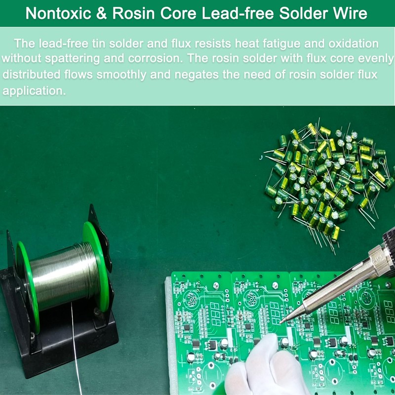 iETong Solder Wire Lead Free, 0.8mm Rosin Core Solder Tin