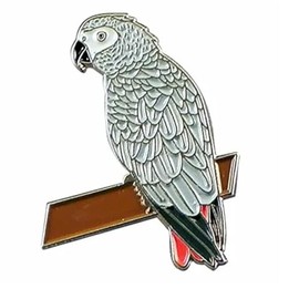 GBJUK African Grey Parrot Bird Enamel Pin Badge Lapel