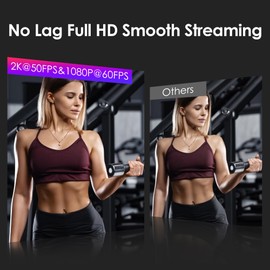 VIZOLINK W4GS 2K Webcam, PC Webcam 1080P 60FPS, Auto Focus, Light Correction, Plug & Play, 65° View, USB HD Webcam with Microphone for Mac, Laptop, Zoom, Skype, Teams, Video Call, Conference