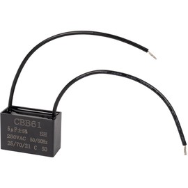 [Updated] CBB61 5uf 2-Wire 250V AC Ceiling Fan Capacitor by BlueStars - Pack of 1 - Electric Fan Pump Motor Generator - 50/60 Hz - Electrical Power Relay Connecting Capacitor
