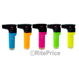 Eagle Neon Jumbo 4" Jet Flame Torch Gun Lighter Refillable Lockable Asst. Color