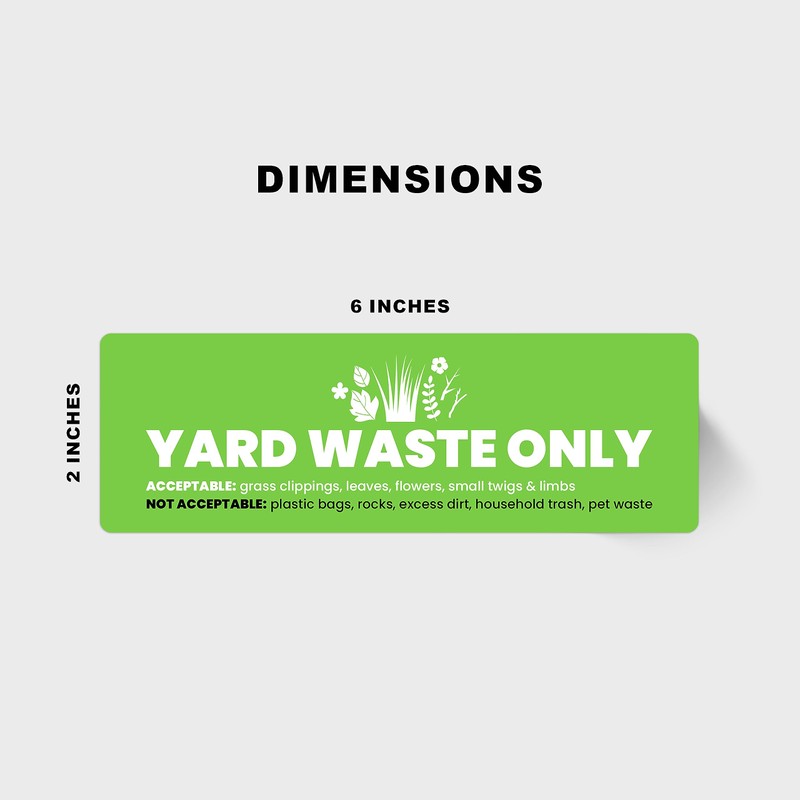 Yard Waste Sticker - Yard Waste Bin Sign - with