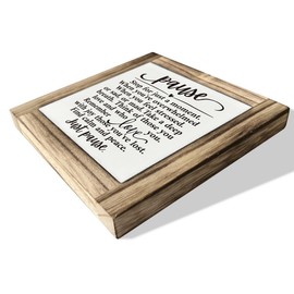 Positive Decor Sign, Box Wood Plaques Desk Décor, Gift for Family or Friends, Comfort Gift, Encouragement, Protection, Strength, Grief Gift, Mindfulness Sign for Home Decor, Find Calm and Peace