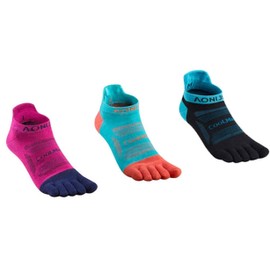 Achsoo 3 Pairs Five Finger Toe Socks Running Anti-Blister Sweat Wicking Quick-dry Breathable Sport Socks Crew Socks (Style K 3 Pairs/Low Cut -S (Size 2.5-4.5))