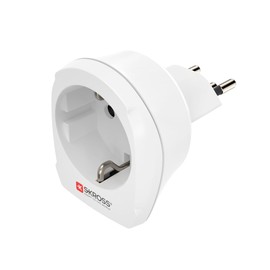 Hama Travel Adaptor Switzerland, Travel Plug Type J (Switzerland Socket Adapter for Travellers from Germany and Europe, for Earthed Contact Plug, Euro Plug, Also for Travel to Liechtenstein) White