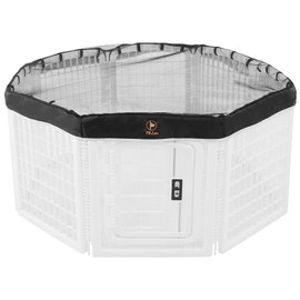 PJYuCien Dog Playpen Mesh Top Cover, Fits 24 Inch 8 Panels Regular Octagon Plastic Exercise Pet Pen, Adhesive Tape Connections, Black (Note: Cover Only, Fence Not Included)