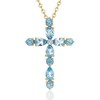 Cross Necklaces for Women, Simple Blue Rhinestone Cross Pendant Necklace