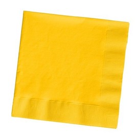 Club Pack of 500 School Bus Yellow Premium 3-Ply Disposable Beverage Napkins 5"
