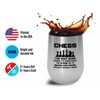 Flairy Land Chess Silver Wine Tumbler 12oz - without saying
