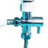 GenieBidet Hybrid LEAK-STOP Chromed Brass 3-Way T Adapter with ON/OFF.