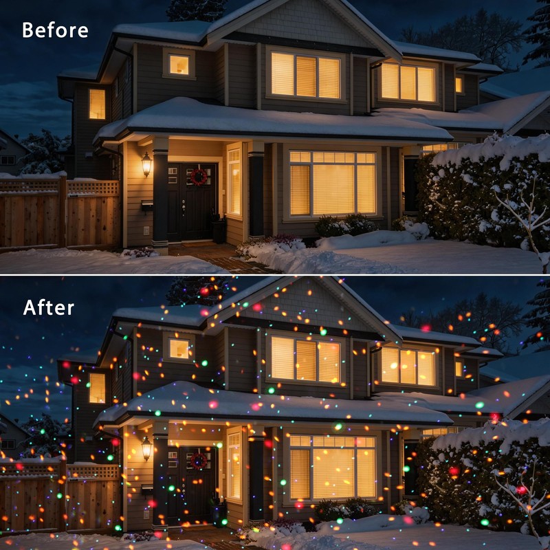Smart Outdoor Laser Lights Projector, 7 Color Motion Star Firefly