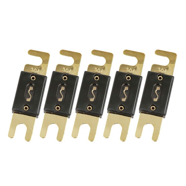 X AUTOHAUX 5 Pcs ANL Fuses 30 Amp Gold Tone