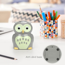 Eagle Owl Electric Pencil Sharpener, Cute Cartoon Animal Design, Battery Operated (Owl)