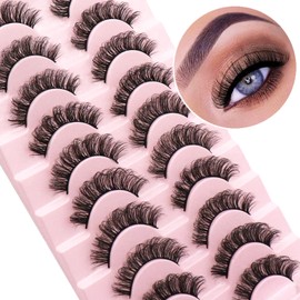 False Eyelashes Natural Lashes Mink Faux Russian Strip Lashes Fluffy 10 Pairs Volume Fake Eyelashes Extension(D03)